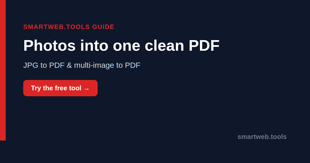 Convert JPG and PNG images to a single PDF with Smartweb.tools