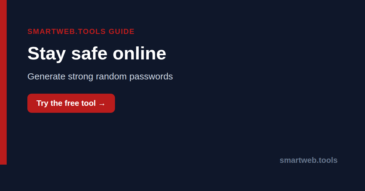Generate strong random passwords with Smartweb.tools