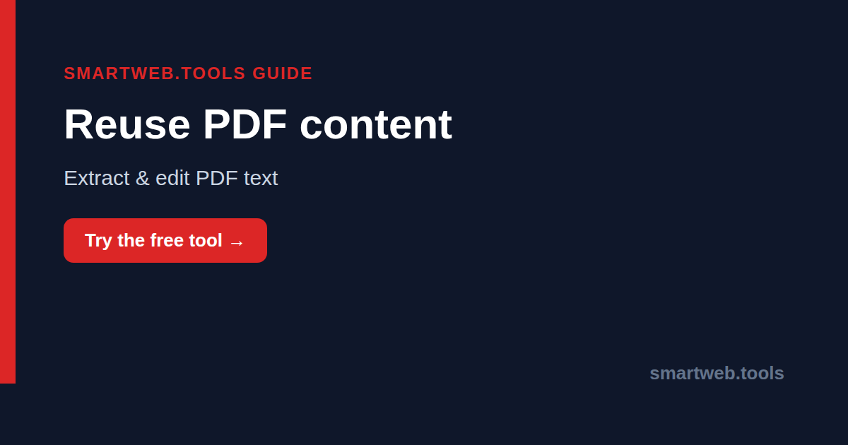 Extract and edit text from a PDF with Smartweb.tools