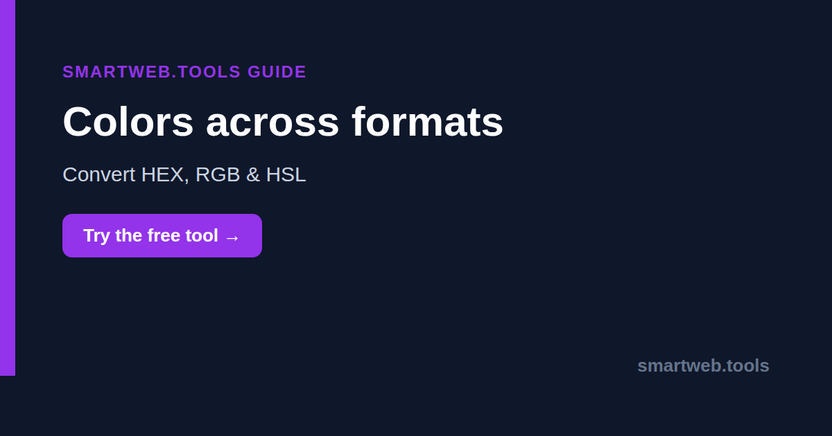 Convert colors between HEX, RGB and HSL with Smartweb.tools