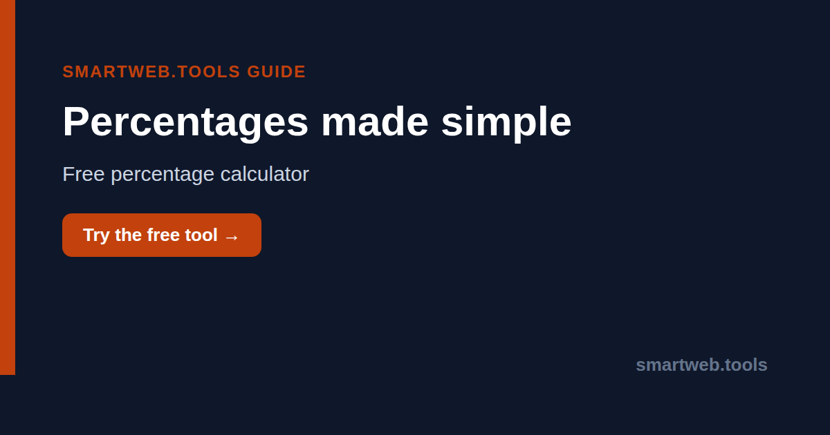Calculate any percentage instantly with Smartweb.tools