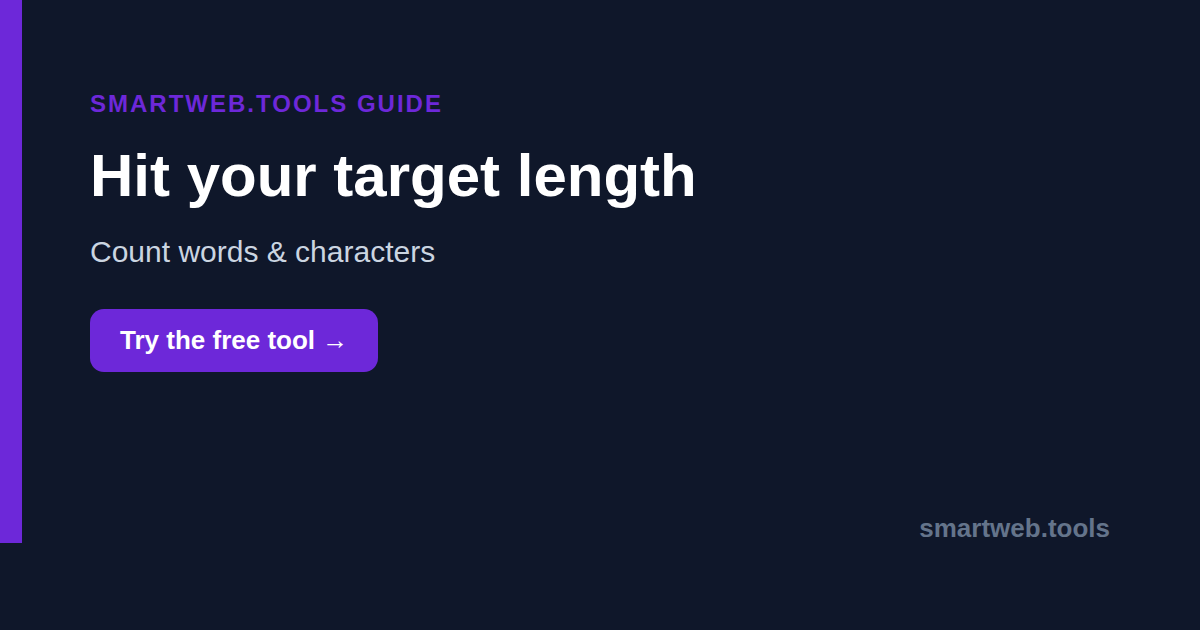 Count words, characters, sentences and paragraphs with Smartweb.tools