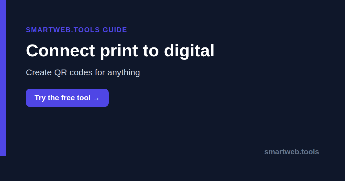 Create QR codes for URLs, contact details and Wi-Fi with Smartweb.tools