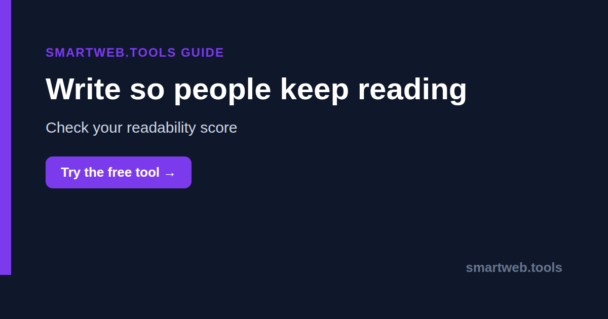 Check your content readability score with Smartweb.tools