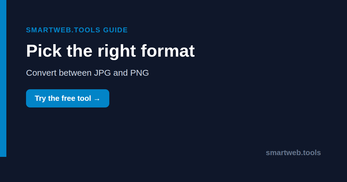 Convert between JPG and PNG formats with Smartweb.tools