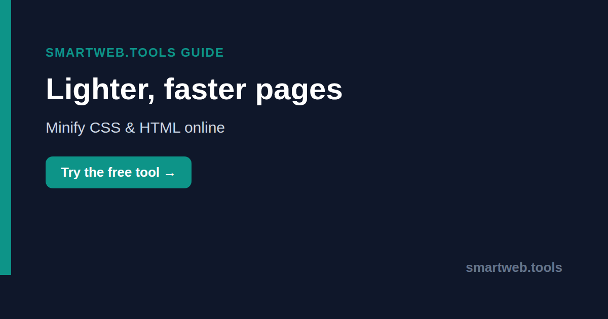 Minify CSS and HTML online with Smartweb.tools