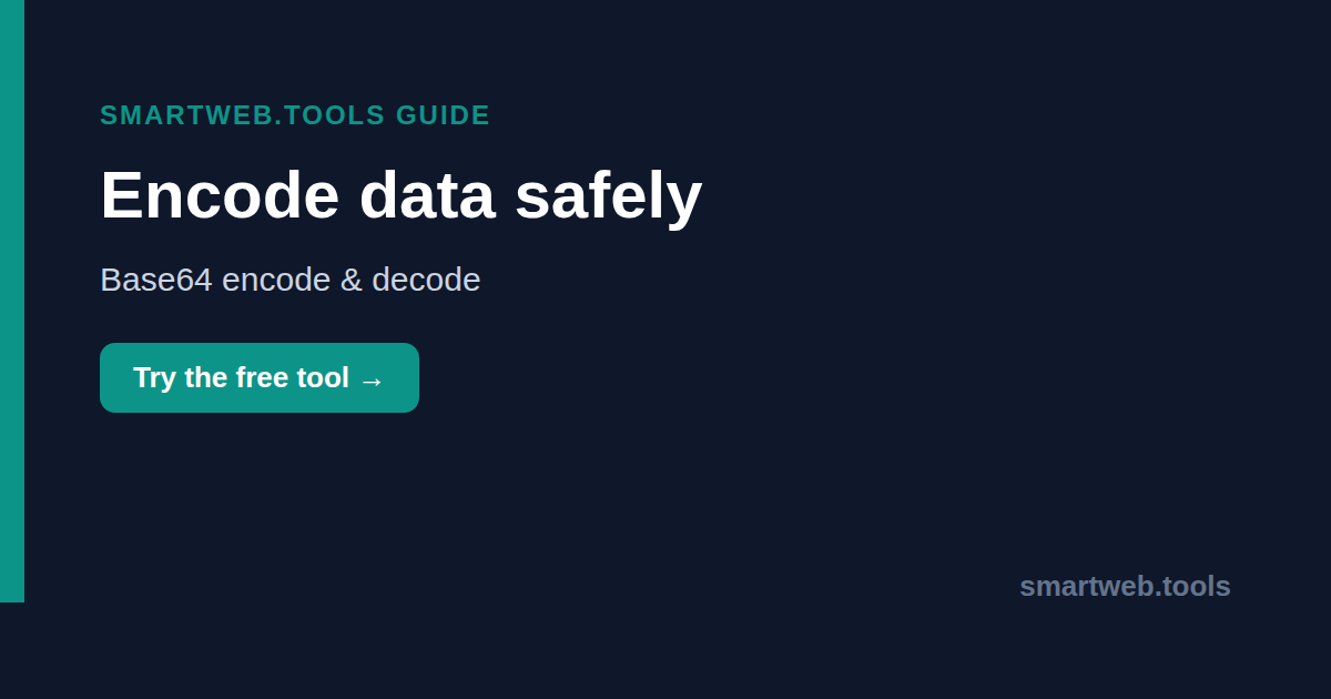 Encode and decode Base64 online with Smartweb.tools